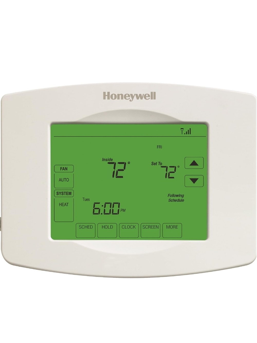 Honeywell Programmable Thermostat RTH8580WF in Cream with Green Display